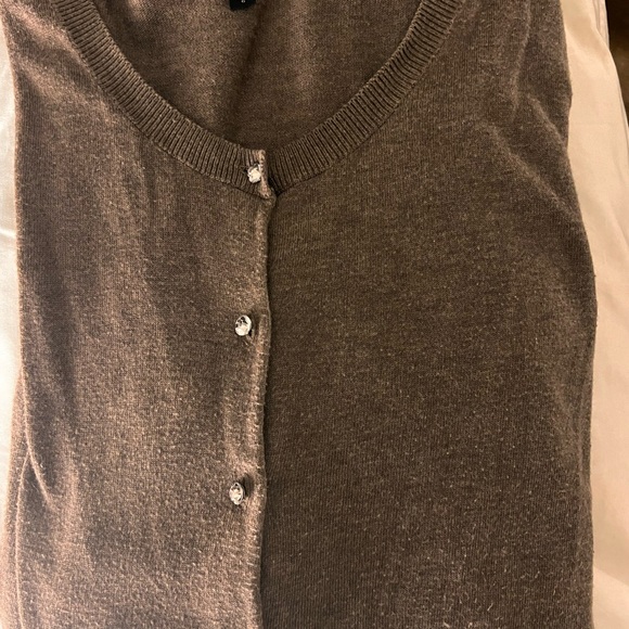 Used large express brown cardigan with crystal buttons. - Picture 2 of 3